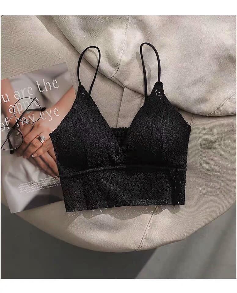 Áo bra croptop 2 dây ren hoa cao cấp 990