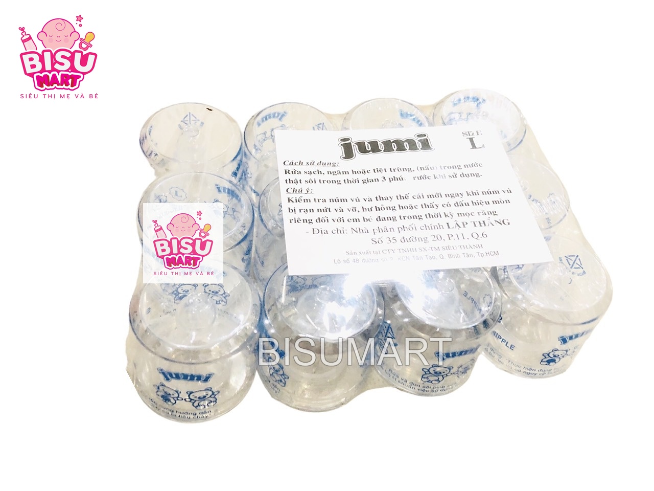 Combo 12 núm vú ly cổ hẹp jumi size m, l