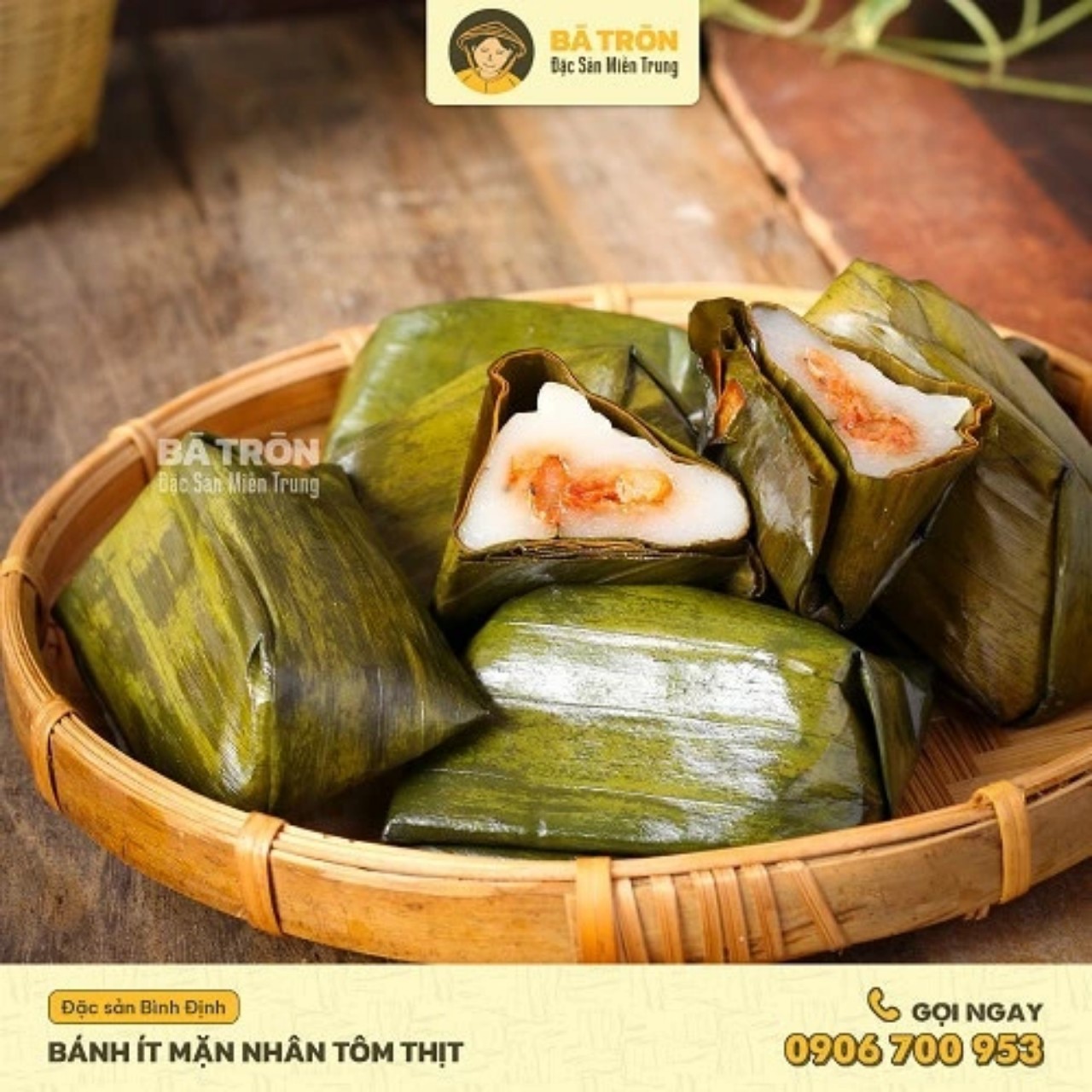 HCM. Đặc Sản Bình Định- Bánh Ít Mặn Tôm Thịt (Bánh Ít Trần) - Hộp 10 ...