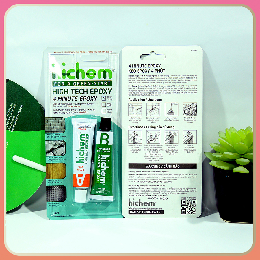 Keo A/B Hichem Epoxy High tech epoxy xám (2 thành phần)