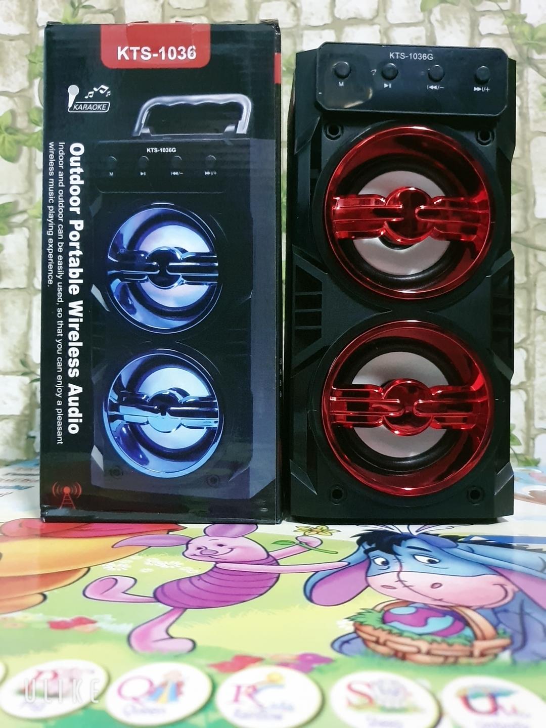 🔴ÂM CỰC ẤM🔴LOA KARAOKE BLUETOOTH KTS-1036 - TẶNG KÈM MICRO DÂY(CÓ ECHO)