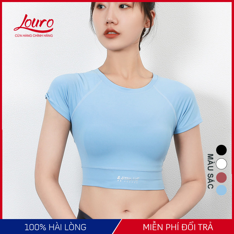 Áo croptop body Louro, kiểu áo croptop tập gym, yoga dễ kết hợp với quần áo tập gym, bộ tập gym nữ, đồ tập yoga, zumba, chất liệu thun cotton co giãn thoáng mát -A55