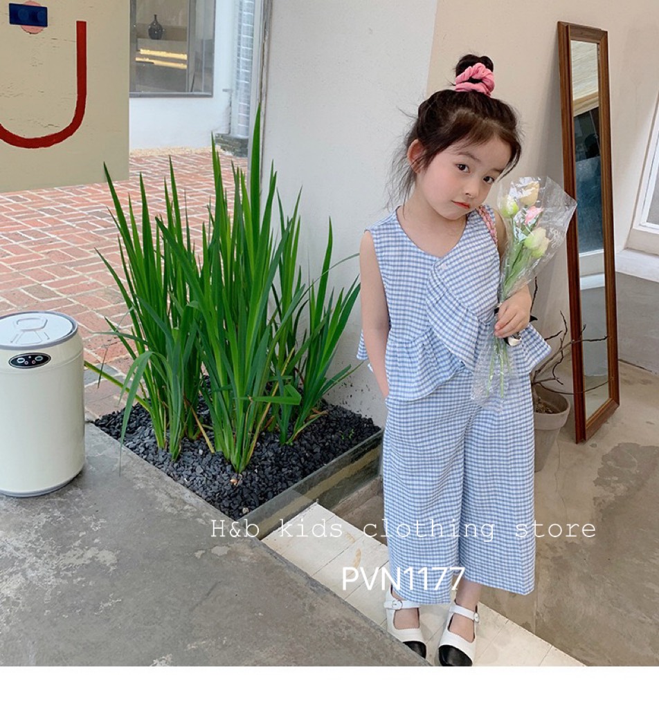 Set đũi bé gái áo vạt chéo style Hàn Quốc