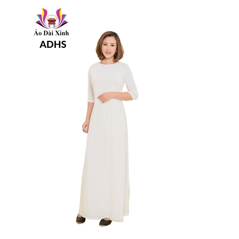 Bộ Áo dài học sinh Lụa nhật cổ tròn tay lỡ.