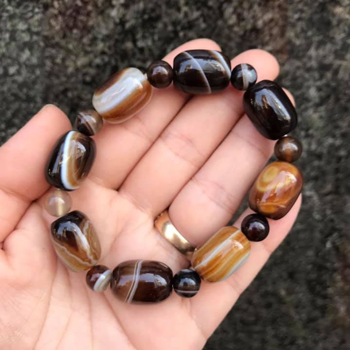 [HCM]VÒNG TAY LU THỐNG ĐÁ MÃ NÃO NÂU