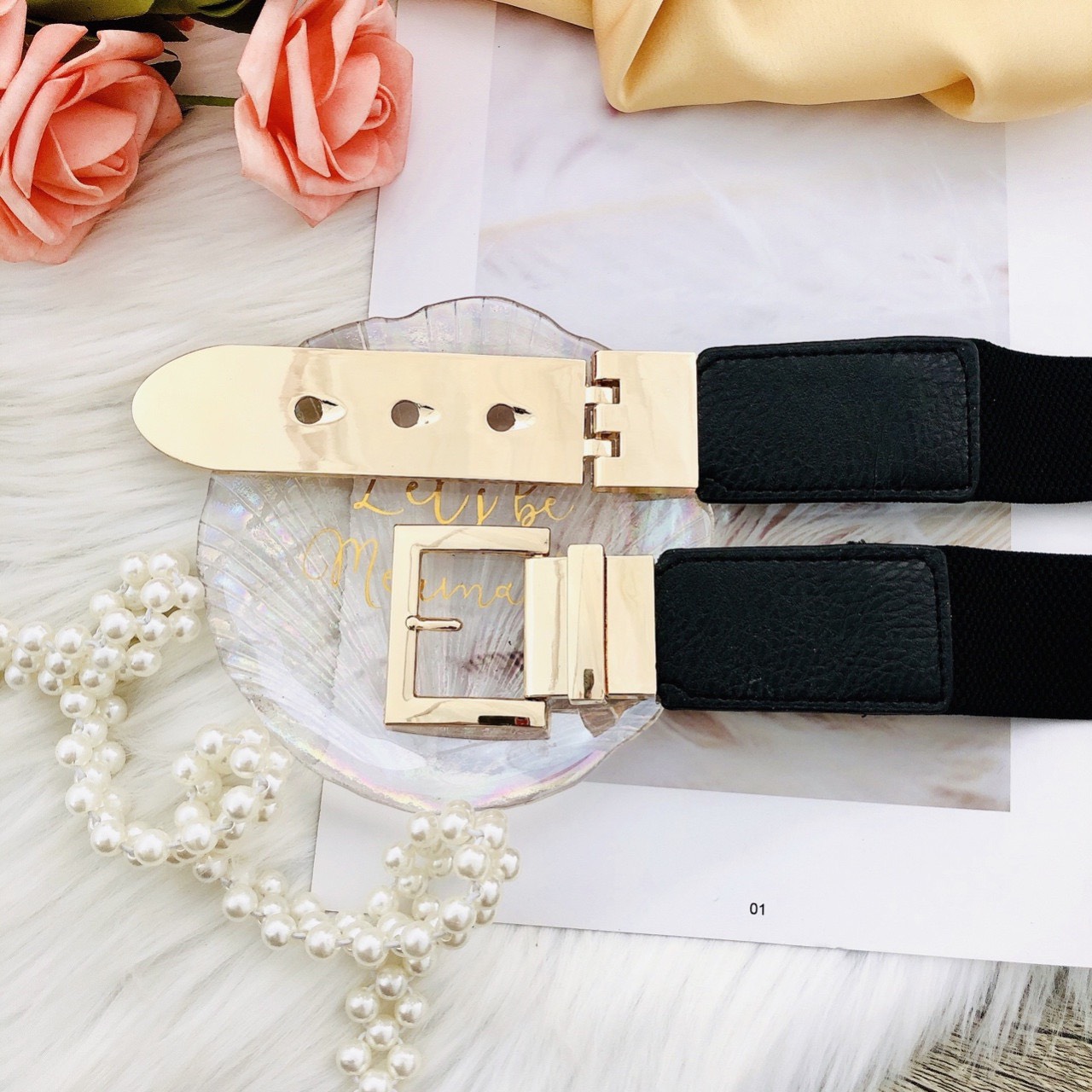 nịt eo belt mặc đầm kim thun 3cm