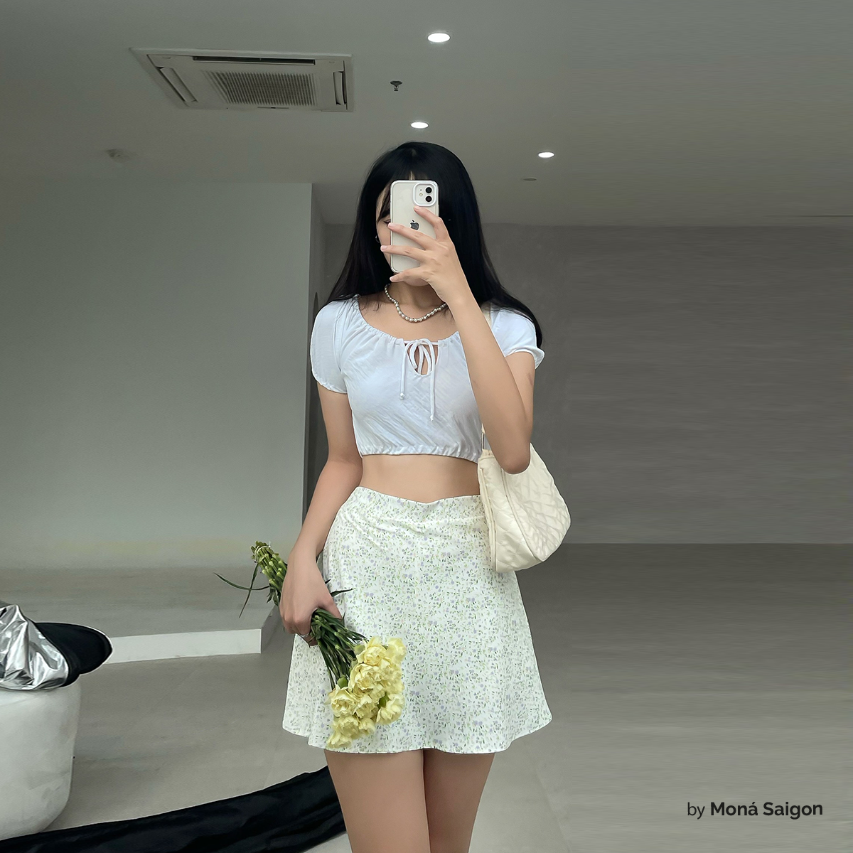 [VOUCHER 12%/149K] Áo croptop đũi MONÁ - CLOUD