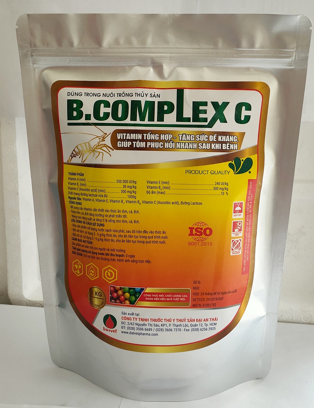[HCM]CUNG CẤP VITAMIN VÀ KHOÁNG CHẤT TỔNG HỢP CHO TÔM CÁ:  B.COMPLEX C (Gói 1kg)