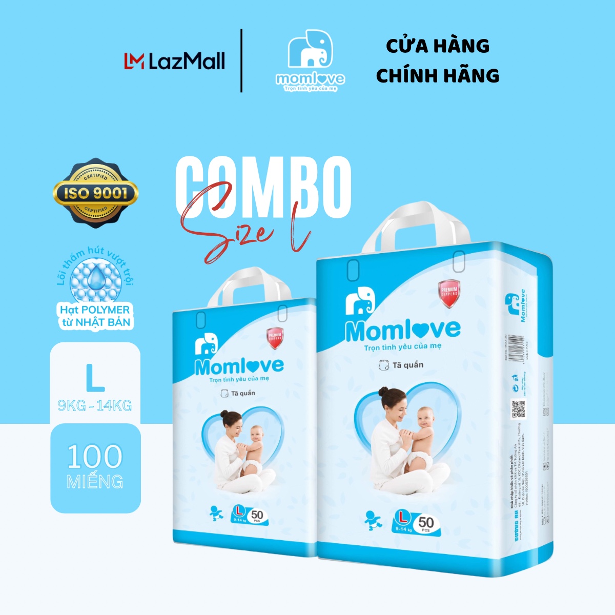 Combo Tã Quần Momlove Size L