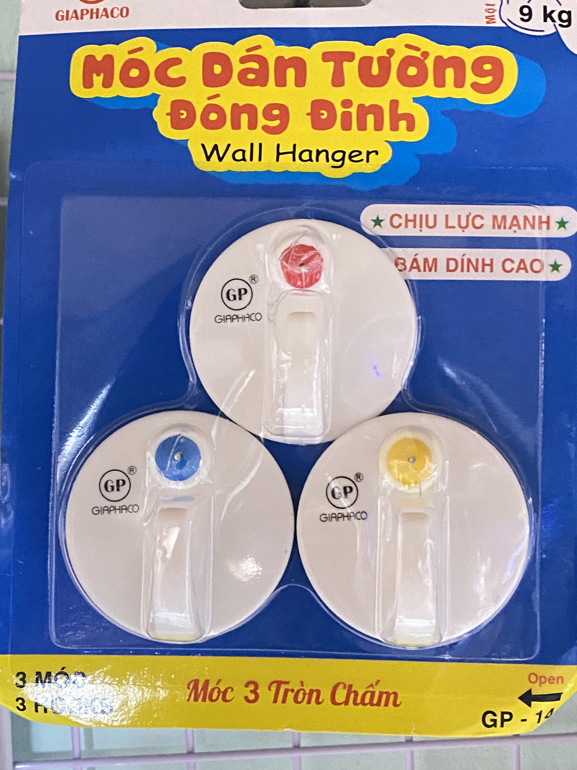 Vĩ 3 Móc dán tường siêu dính