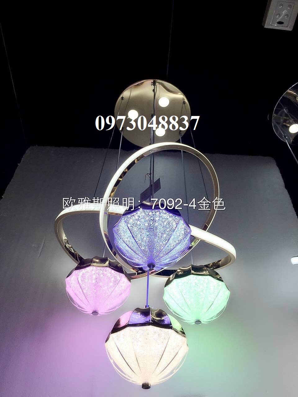 Đèn thả trang trí nghệ thuật - Đèn thả bàn ăn, phòng khách 2 chế độ sáng tự đổi màu