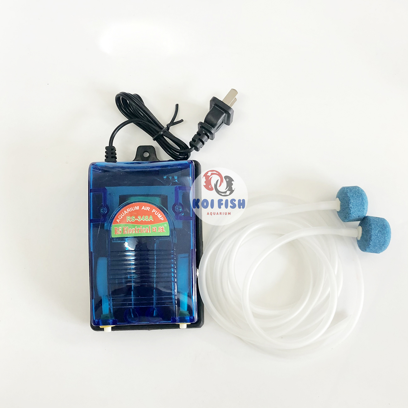 Máy sục oxy bể cá 2 vòi Rs 348a và 1 vòi Rs 248a (máy sủi oxy bể cá chạy êm, khỏe được tặng kèm dây và quả sủi oxy)