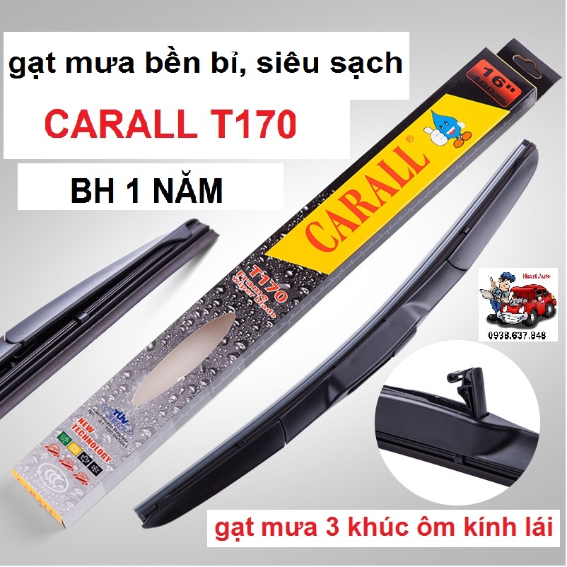 Hàng sịn BH 1 năm Gạt mưa ô tô Carall T170 ba khúc siêu sạch, bền bỉ ôm