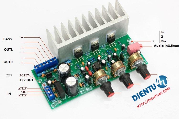 TDA2050 + TDA2030 2.1 3 KÊNH SUBWOOFER AMPLIFIER