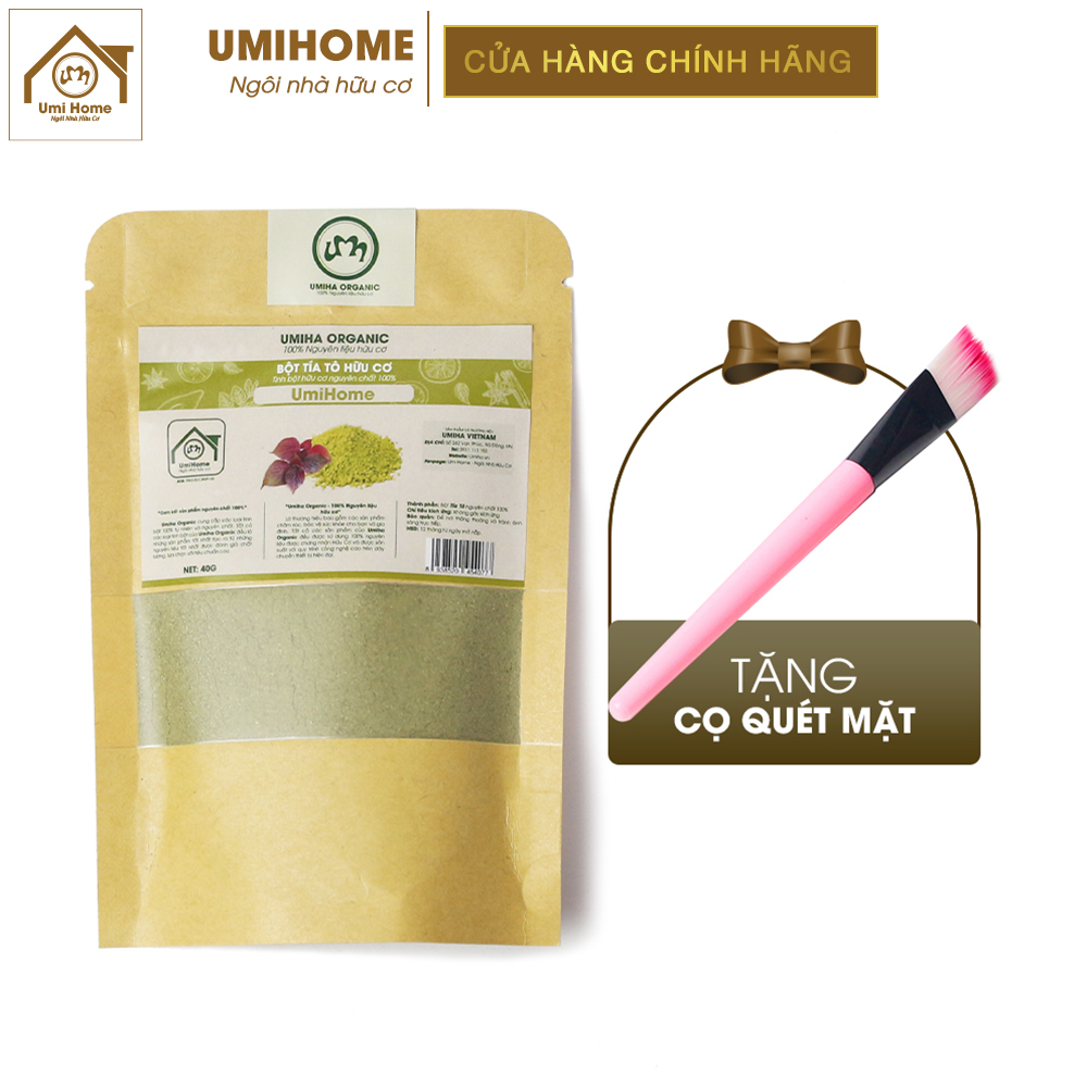 Bột Lá Tía Tô hữu cơ nguyên chất UMIHOME 40G | Perilla leaf powder 100% Organic | Bột Handmade
