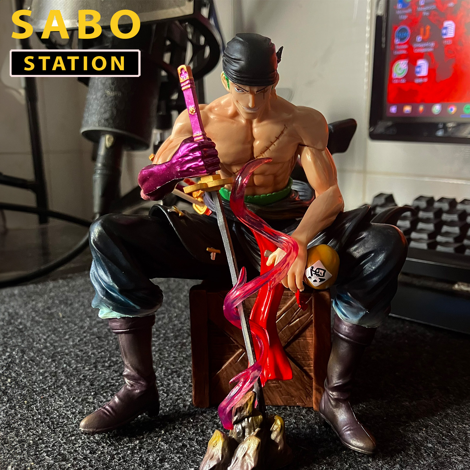 Mô hình nhân vật zoro hắc kiếm, zoro dáng ngồi , mô hình one piece cực đẹp