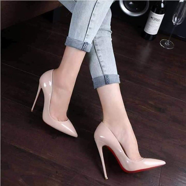 Giày cao gót da bóng gót nhọn 7-9p sang chảnh hết nấc-298