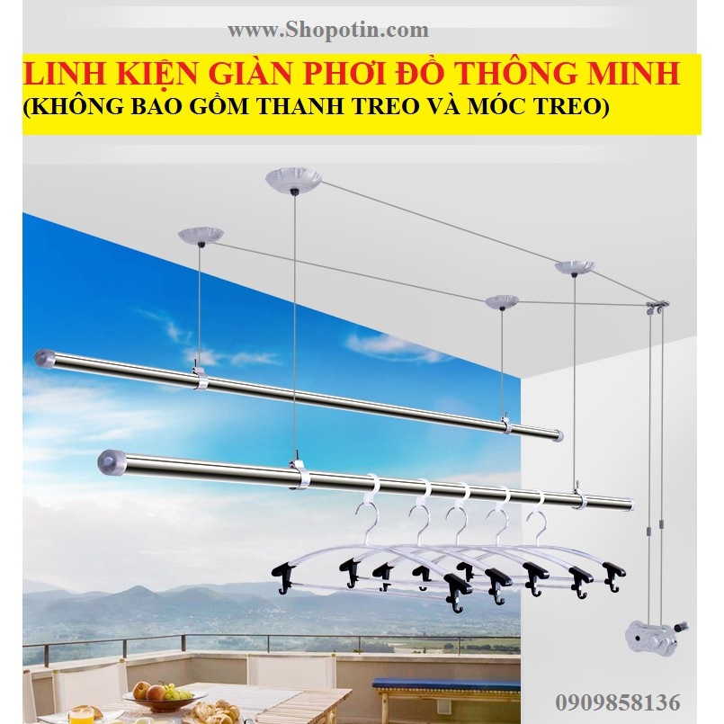 [HCM]COMBO LINH KIỆN GIÀN PHƠI ĐỒ NÂNG HẠ THÔNG MINH