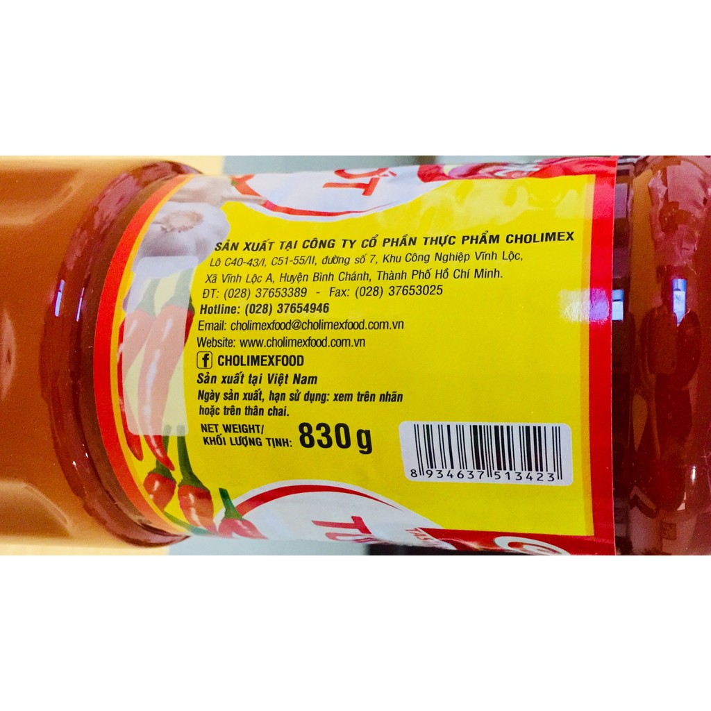 Cholimex Chili Sauce/Sauce in a Bottle (830g)
