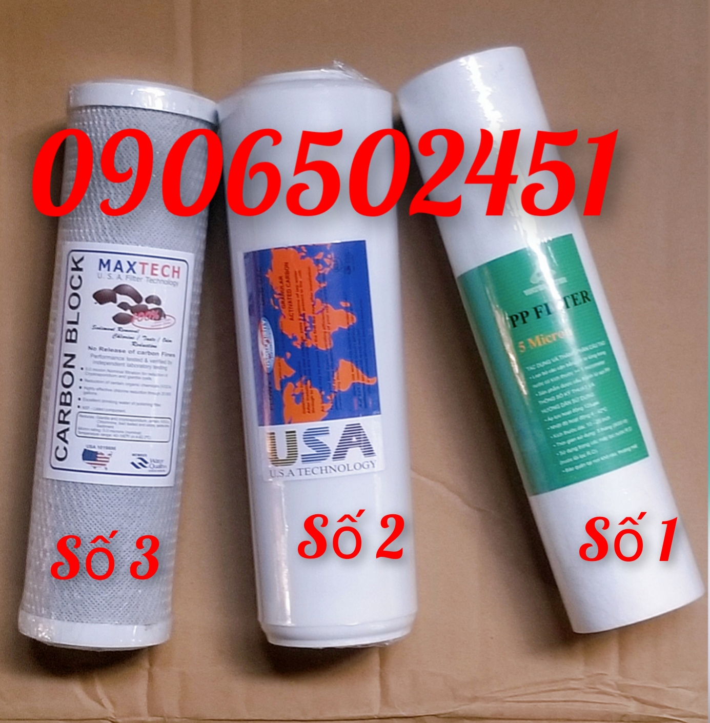 [HCM]Bộ ba lõi lọc nước 1 2 3 ly lọc 10 inch Chuẩn dùng cho máy ro và bộ lọc sinh hoạt gia đình
