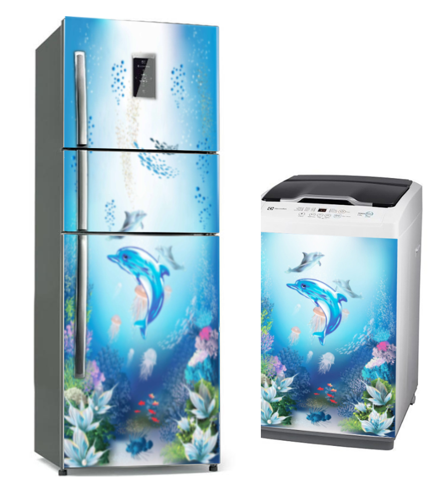 [HCM]COMBO DECAL DÁN TRANG TRÍ TỦ LẠNH MÁY GIẶT