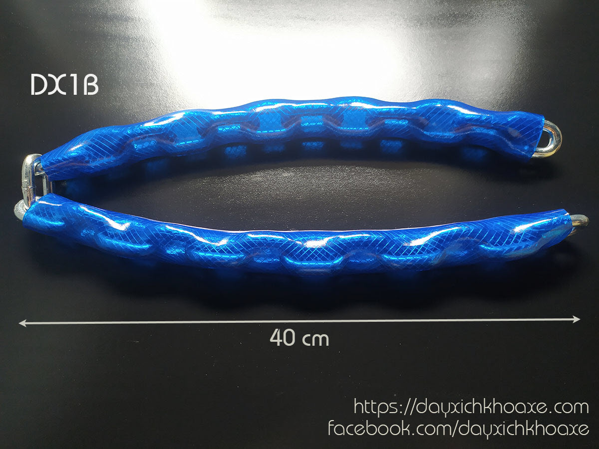 Wire chain lock motorcycle Aurae - DX1B (chain 8mm - Blue - 82cm)