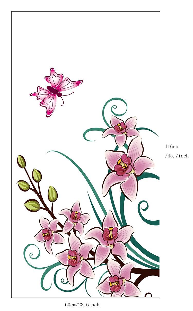 [HCM]Decal Dán Kính Cao Cấp - Hoa Ly Hồng cong ( 60x116 )-DK1046