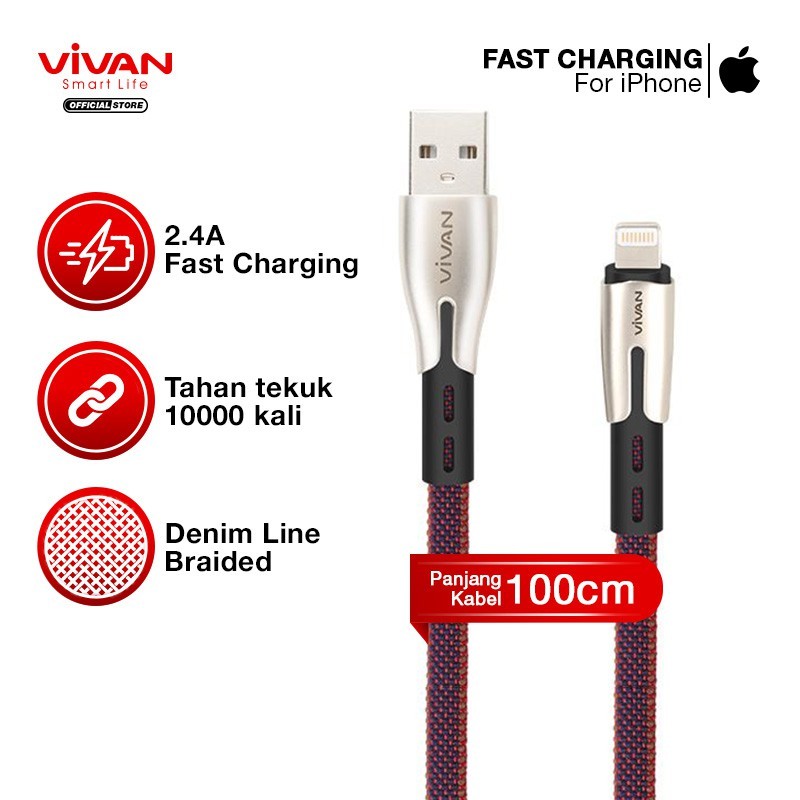 Cáp Sạc Nhanh Lightning/Type-C/Micro VIVAN BTK-L/BTK-M/BTK-C 1m cho iOS/Android