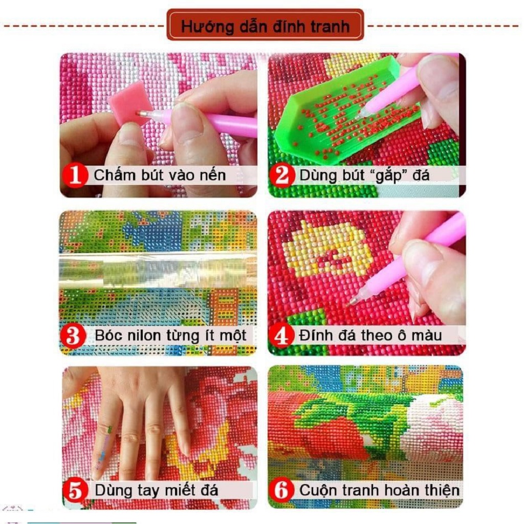 Tranh đính đá 5D - Cha Mẹ