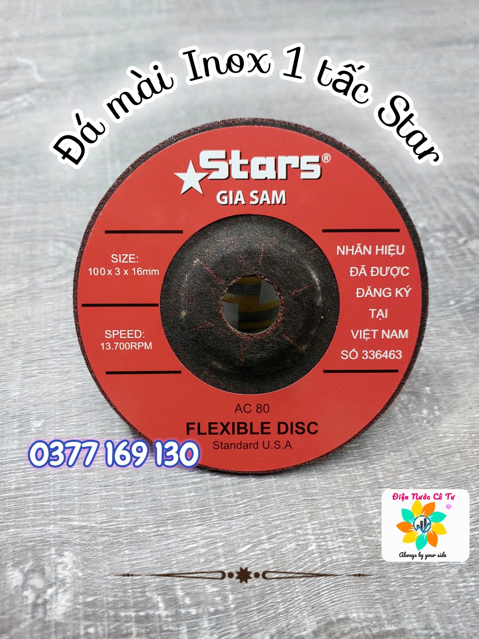10 viên Đá cắt sắt cắt inox 1 tấc 2 con Cá (125x1.2x22mm)