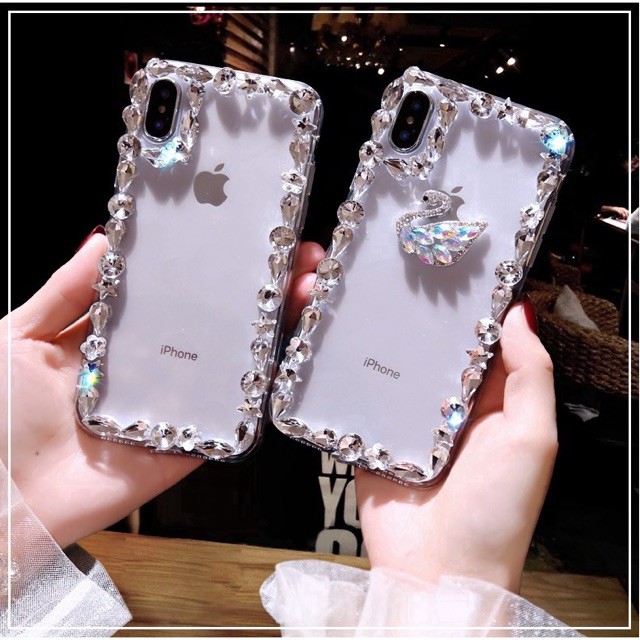 ♥️ Ốp đính đá Thiên Nga Iphone 6/6p/7/7p/X/Xsmax ♥️