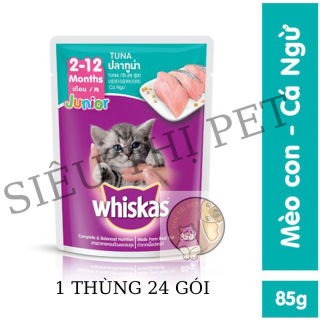 (CHÍNH HÃNG) Pate Whiskas cho mèo con vị cá ngừ 1 thùng 24 gói thumbnail