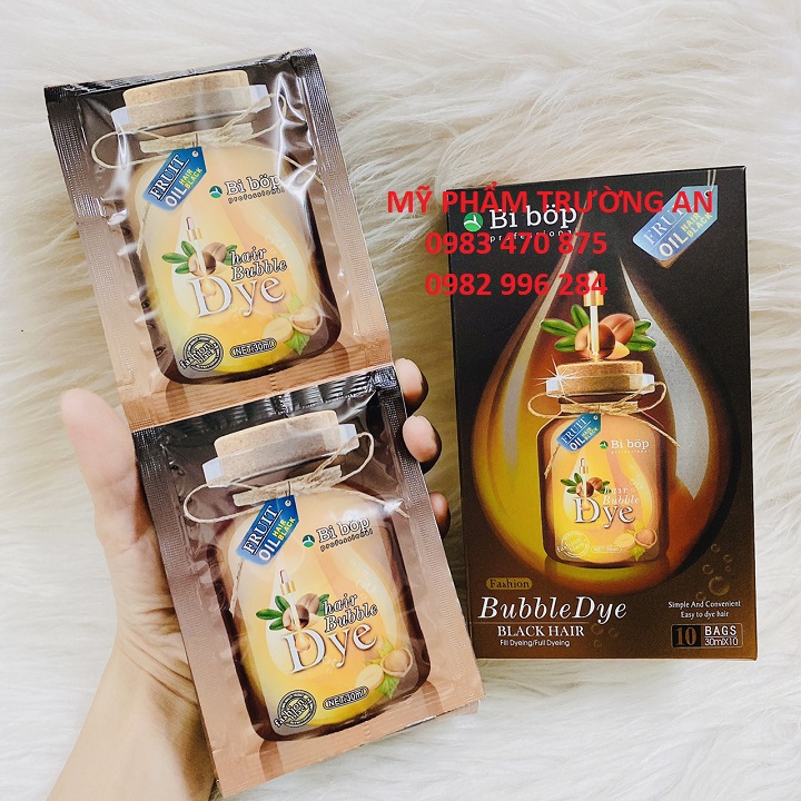 Dầu gội phủ bạc Bibop chính hãng Nhật Bản gói 30ml, Dầu gội gói nhuộm tóc Đen trong 5 -10 phút