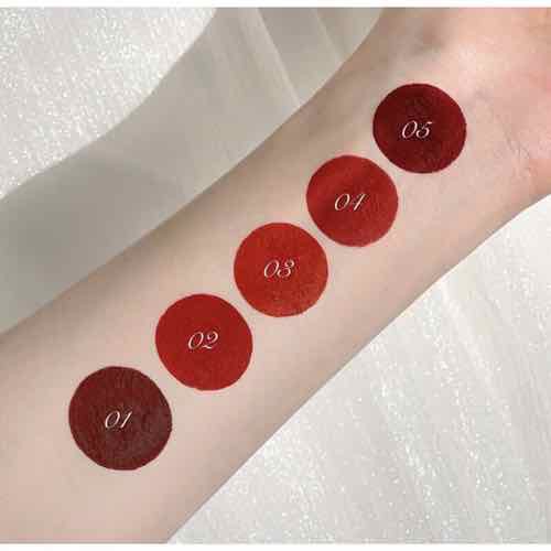 Son kem lì Set 5 son cô gái cổ trang váy đỏ