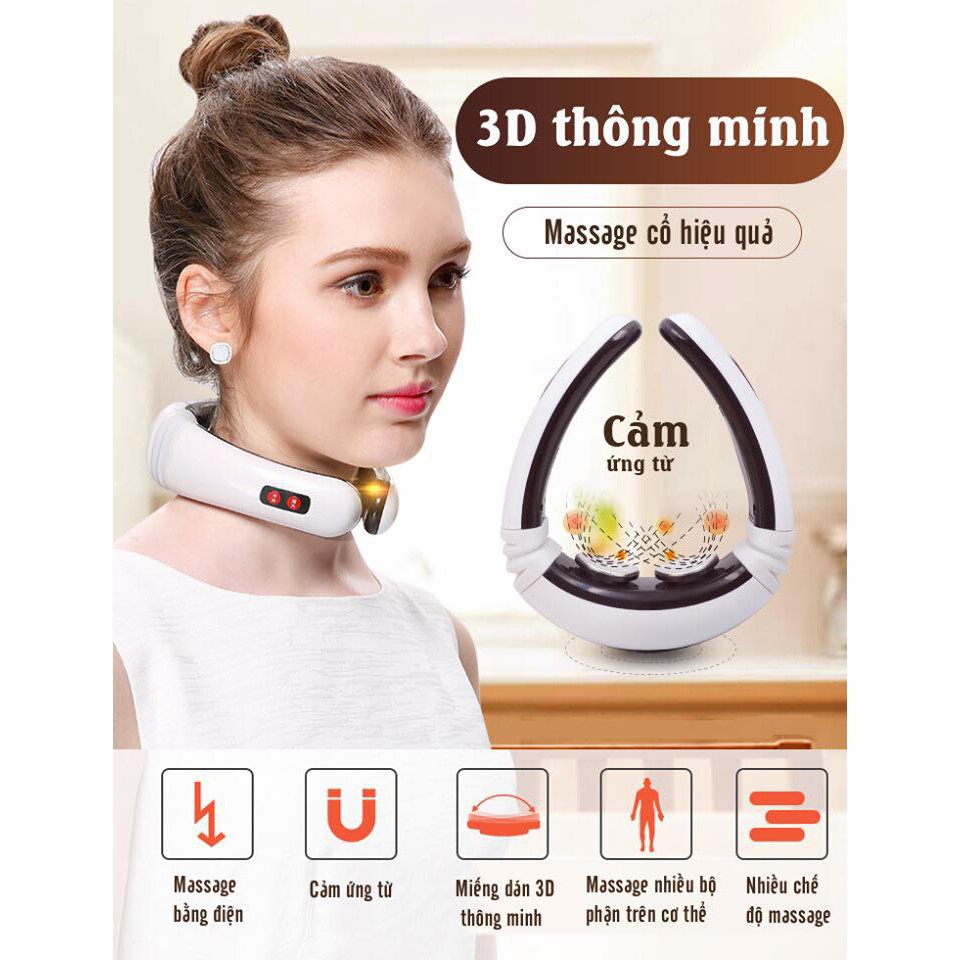Máy Massage Cổ Xung Điện 3D Trị Liệu Cao Cấp