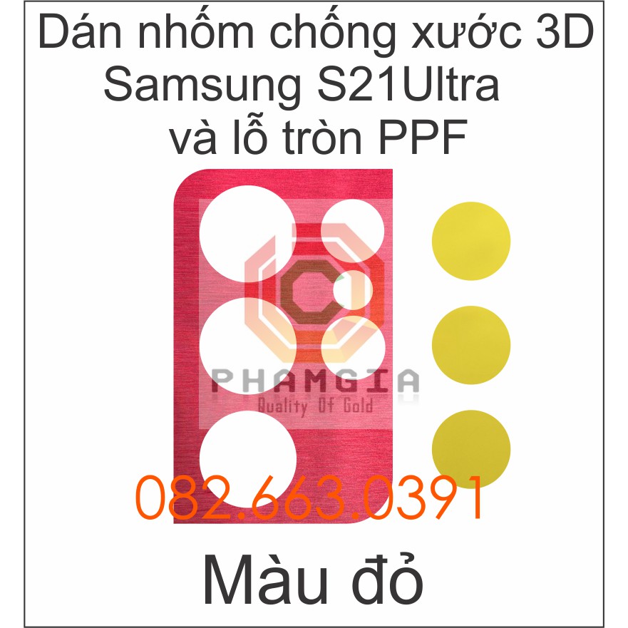 Dán Decal Nhôm Chống Xước Camera Samsung S21 Ultra