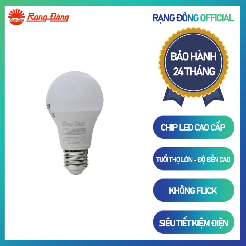 Bóng đèn LED BULB Tròn Rạng Đông 7W Model: A60N3/7W.H