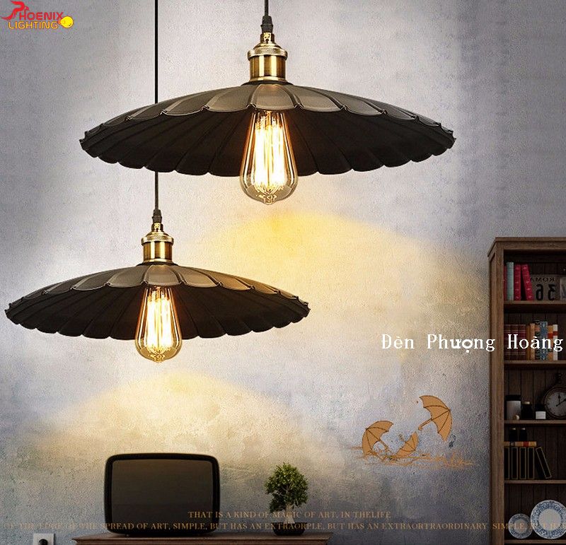 Đèn thả đuôi đồng trang trí hình bông hoa (Chưa gồm bóng)