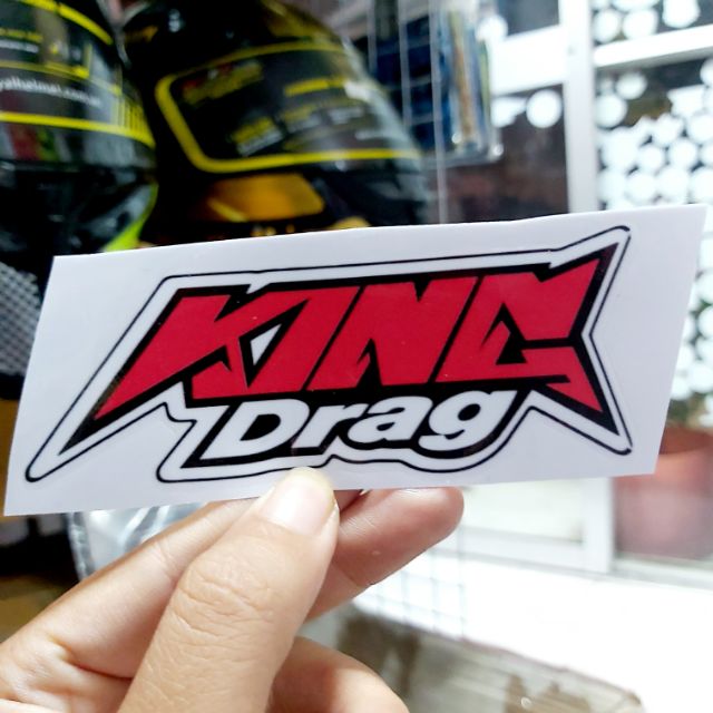 Combo 2 Tem Sticker King Drag Màu Đỏ Dán Xe Giá Rẻ