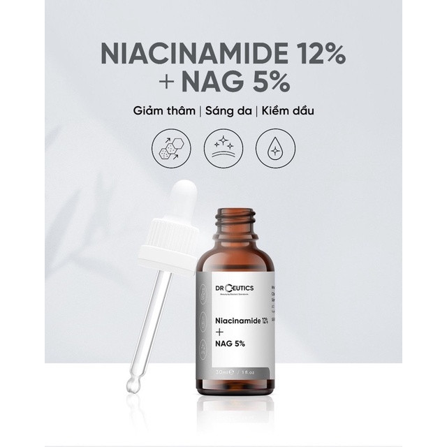 Combo 2 Serum Làm Đều Màu Da, Mờ Thâm Giảm Mụn DrCeutics (BHA 2% 30ml, Niacinamide 12% 30ml)