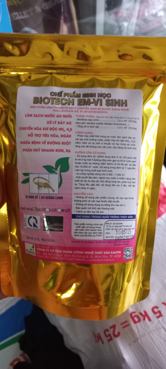 Combo 2 gói men vi sinh biotech xử lý nước ao nuôi.