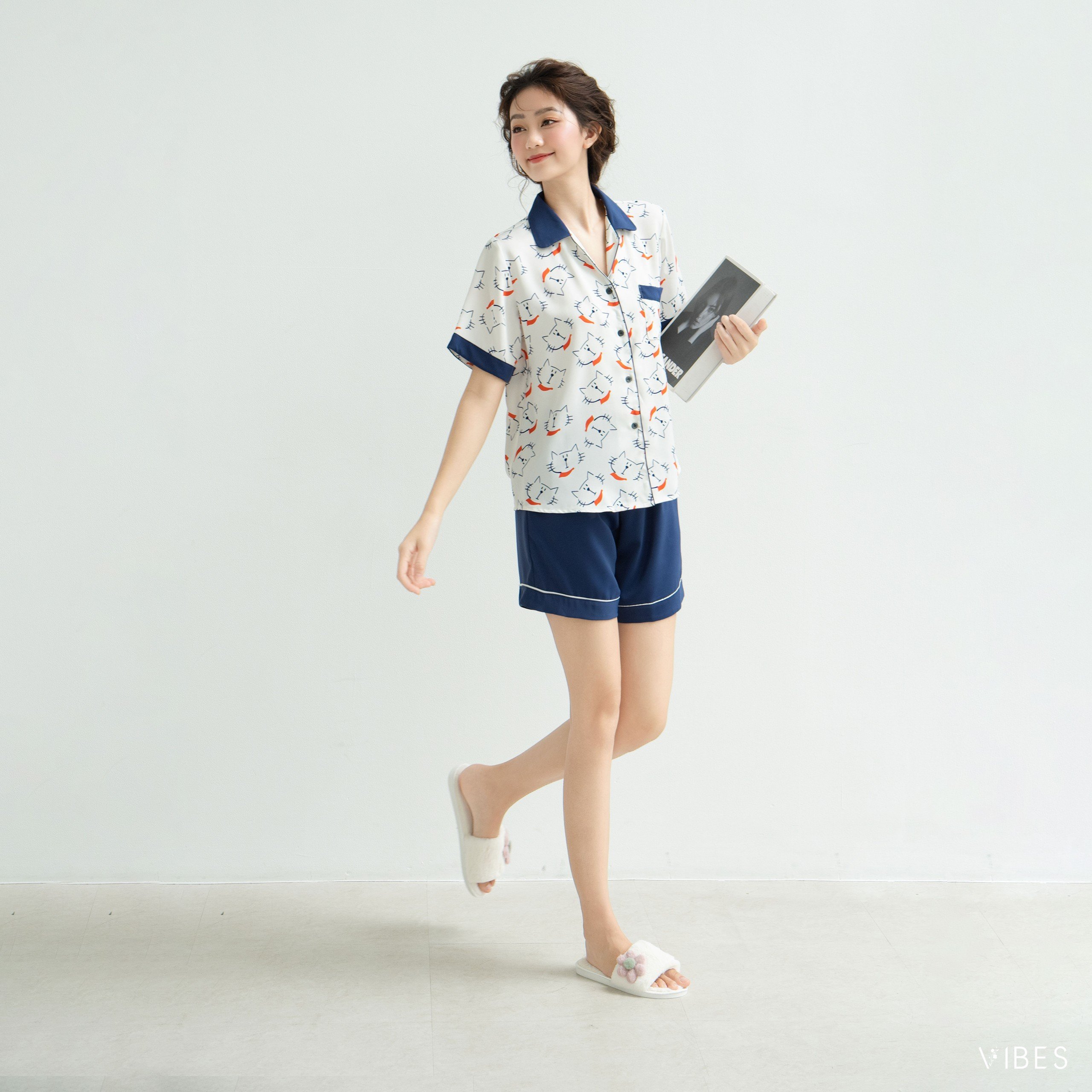 VIBES Pijama ngắn Cat Py Set