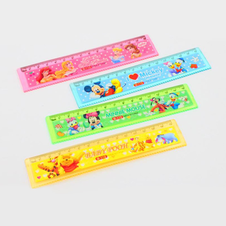 2 Cây Thước Kẻ 15Cm Hoạt Hình Cho Bé
