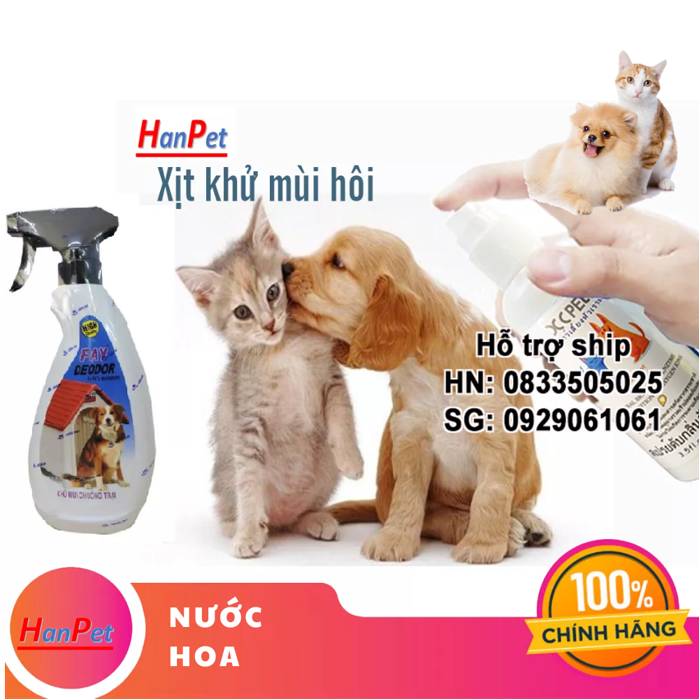 Hanpet - XC PET 100ml Xịt khử mùi hôi chó mèo và khử mùi hôi cát mèo mùi hôi chuồng trại