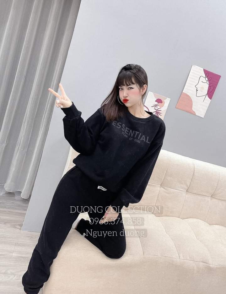 Bộ đồ nữ  Essen chất siêu đẹp - Đồ bộ dáng thể thao mùa đông ấm áp (ảnh và clip chụp thật sản phẩm)