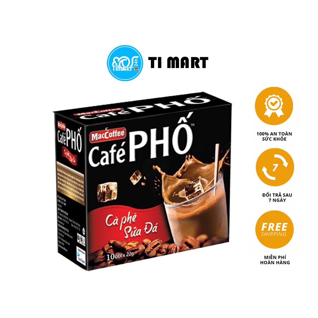[TI MART] Cà phê sữa đá MacCoffee Café Phố 240g (10 gói x 24g)