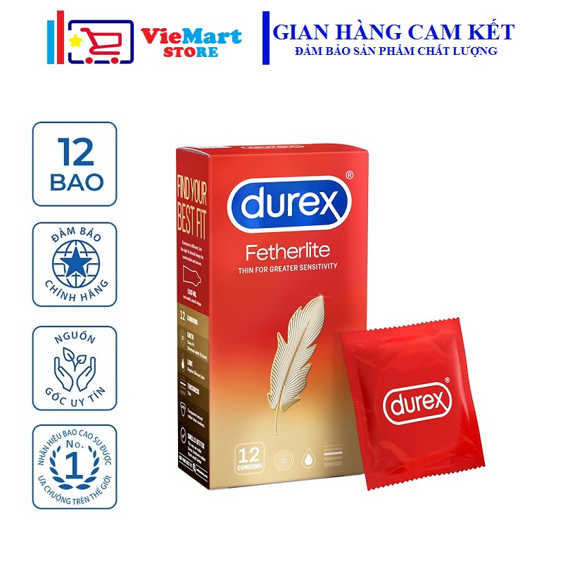 Bao cao su Durex Fetherlite 12 bao / hộp
