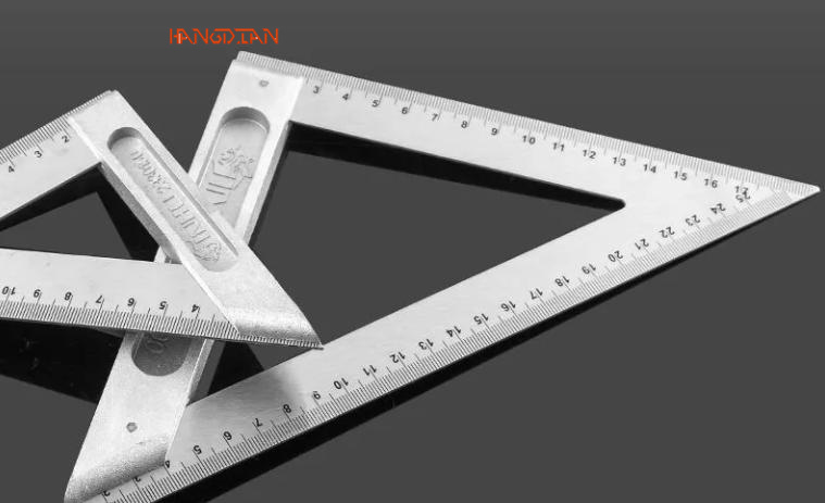 HANGDIAN  【Miễn phí vận chuyển】 Thước Đo Góc Thước Làm Mộc Thước Đo Góc Vuông 45 Độ 90 Độ Thước Thép Tấm Thước Xoay Hình Chữ L Với Thước Tam Giác Nằm Ngang Đo Bằng Thước
