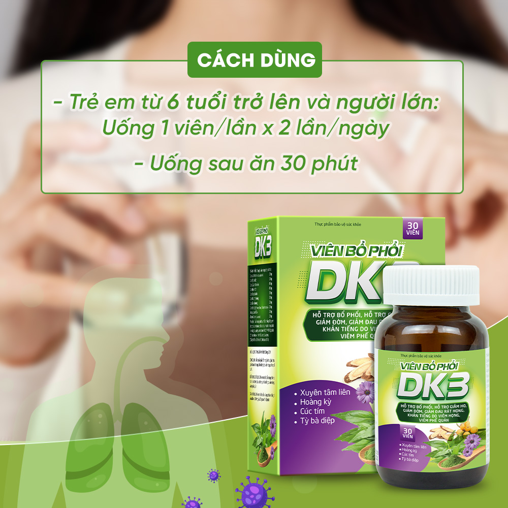 Viên Uống Bổ Phổi DK3 Dan Khang Giảm Ho Đau Rát Họng Viêm Phế Quản Hộp 30  Viên | Lazada.vn
