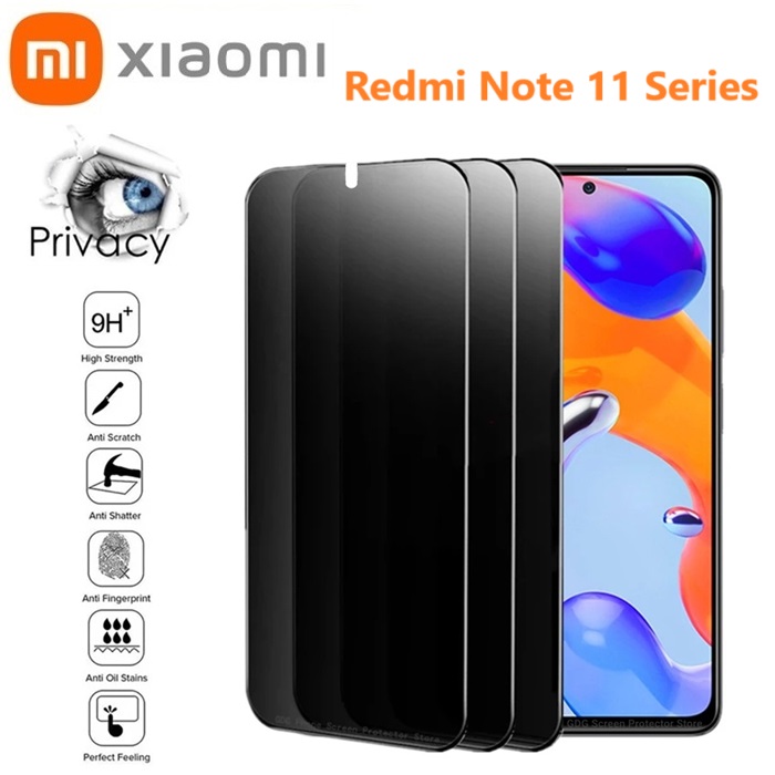 Cường lực chống nhìn trộm Xiaomi Redmi Note 11 11s 11E 11R 11T 11 SE 11 Pro 11 Pro+ 11T Pro 11T Pro+ 11SE 4G / 5G (Full màn Full keo)